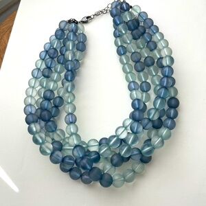 Frosted Lucite Beaded Statement Necklace | Vintage Acrylic Jewelry
